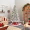 8ft. Pre-Lit Flocked Livingston Fir Artificial Christmas Tree with Pinecones, Clear LED Lights